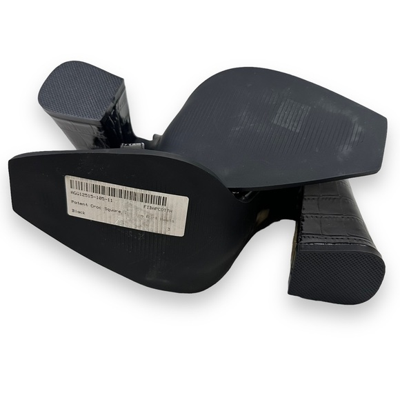 Nasty Gal Patent Croc Square Toe Ankle Strap Heels 5 - Picture 11 of 13